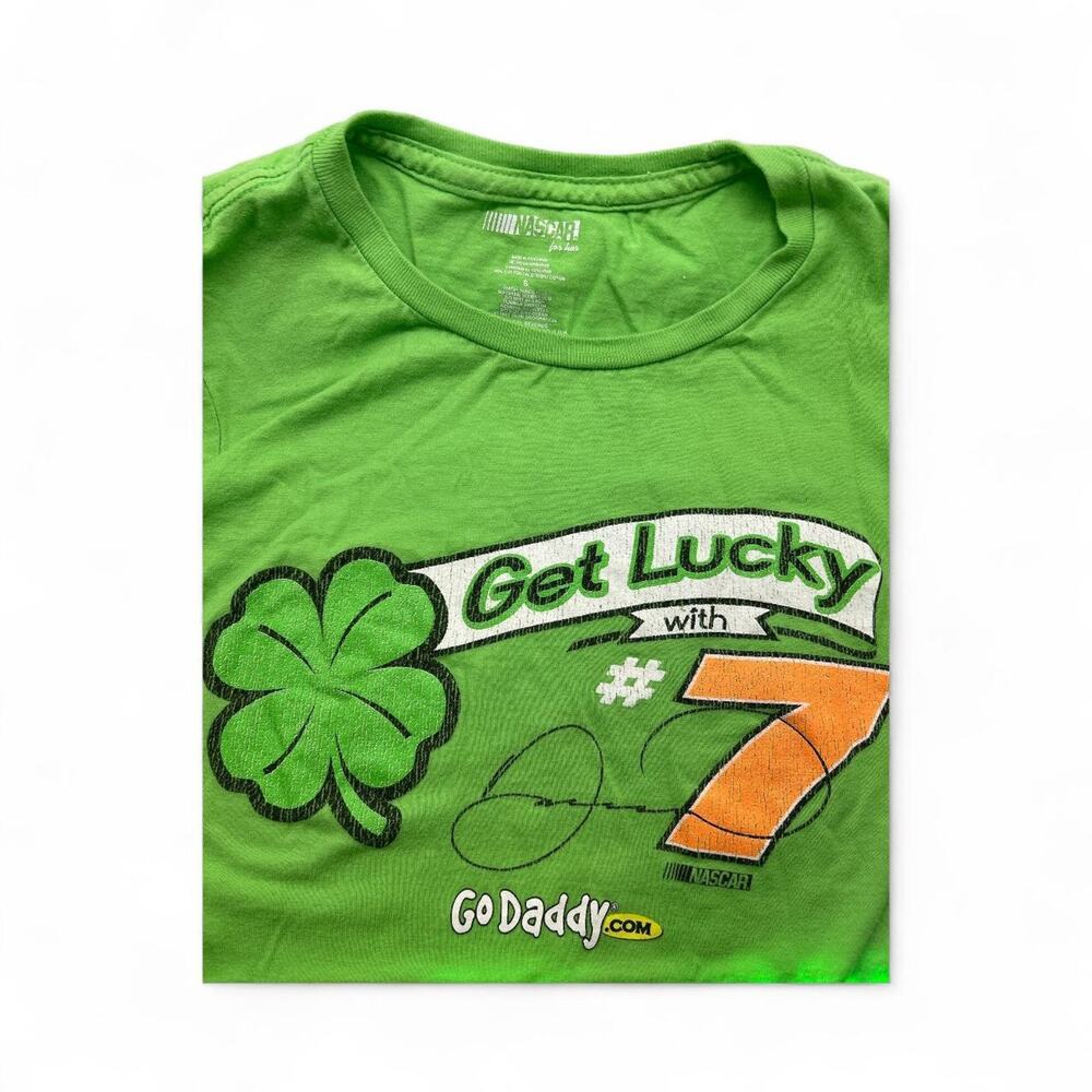 Green‎ NASCAR for her Size Small racing tee with  Godaddy.comsponsorship - Picture 2 of 5